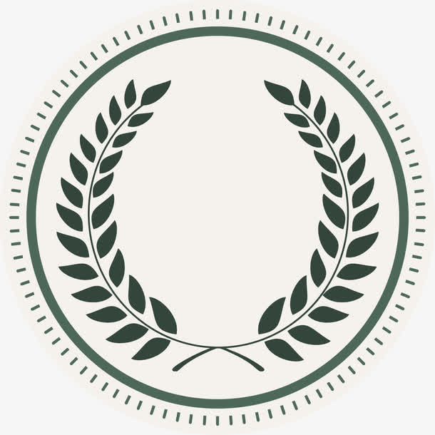 黄色植物徽章免抠