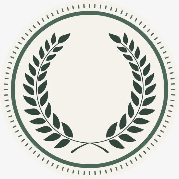 黄色植物徽章免抠