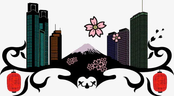 潮流城市建筑免抠