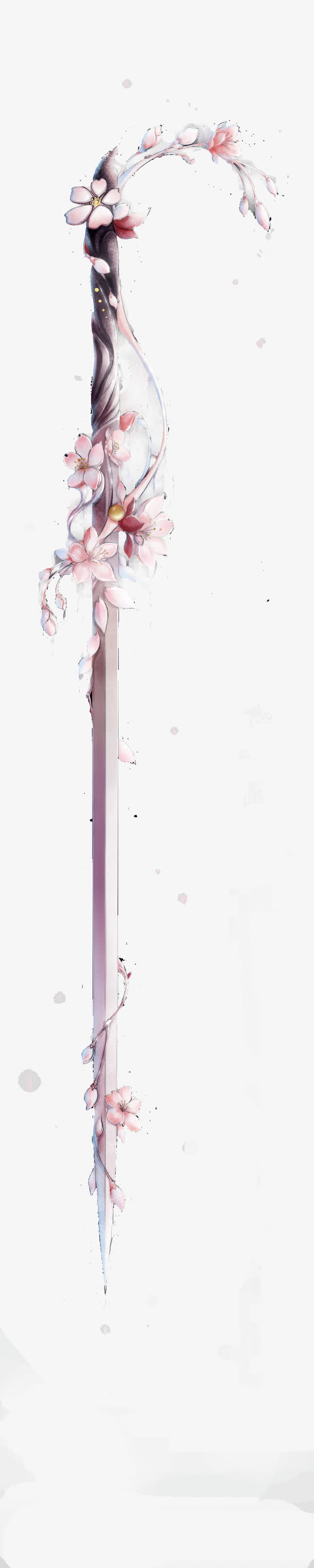 古风唯美水彩插画免抠