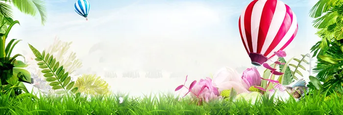 春天踏青鸟语花香文艺白色banner高清