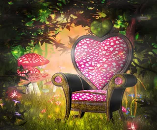 桃心沙发美丽风景免抠