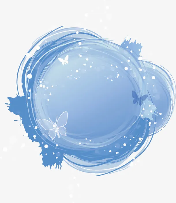 幻彩墨迹边框免抠