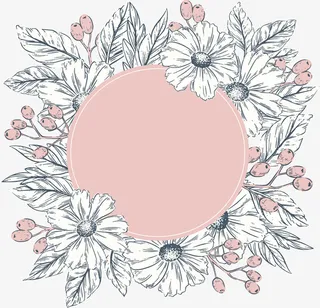 手绘花瓣婚礼请帖免抠