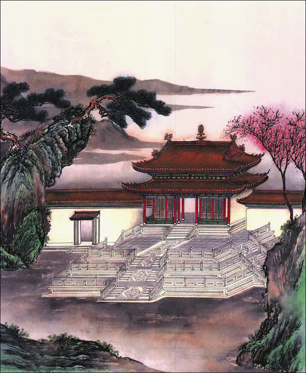 青墨山水画免抠