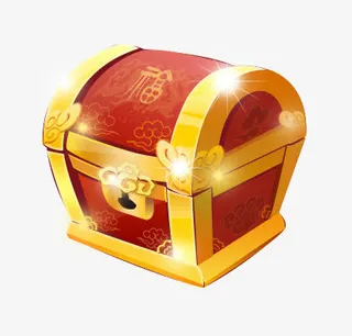 关闭着的红色宝箱免抠