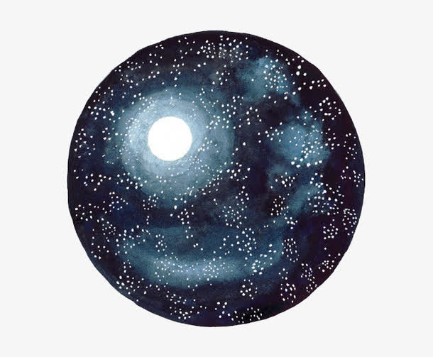 圆形月亮星空免抠