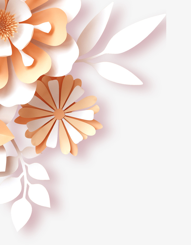 剪纸-叠纸花免抠