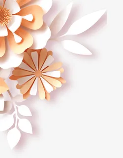 剪纸-叠纸花免抠