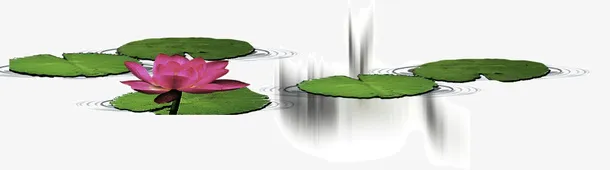 水墨画荷花免抠