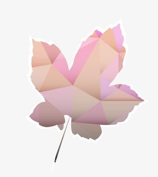 矢量红色几何渐变枫叶装饰免抠