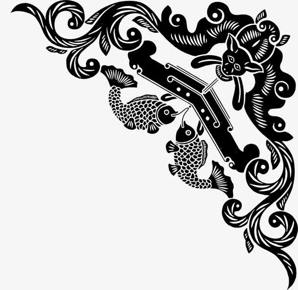 传统古典花纹素材免抠