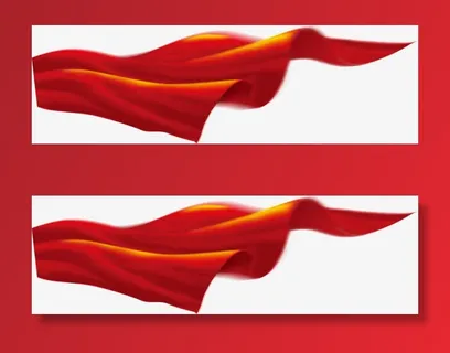 红色梦幻漂浮丝带免抠