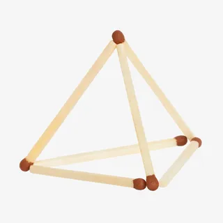 红色取火工具火柴棒组成的立体三免抠