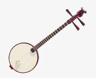 木头花秦琴乐器免抠