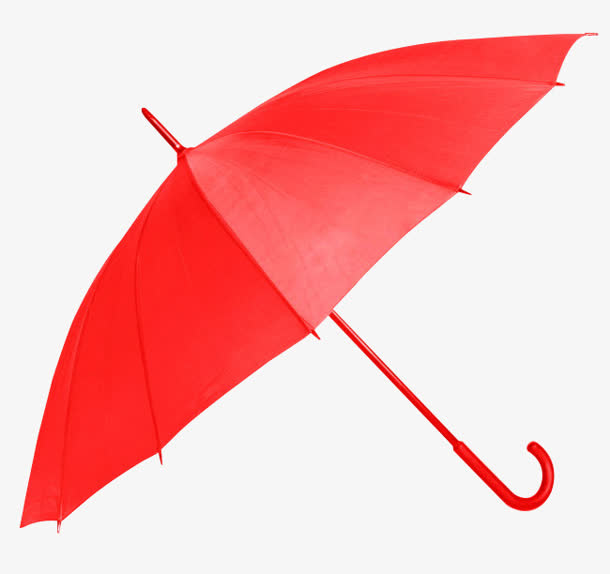 撑开的红色雨伞免抠
