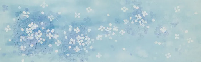 小碎花小清新白色花朵蓝色背景高清