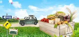 春天蓝天白云绿色环保海报背景高清