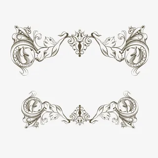 墨色边框欧式花纹元素免抠