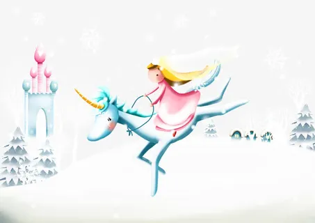 骑着独角马的公主免抠