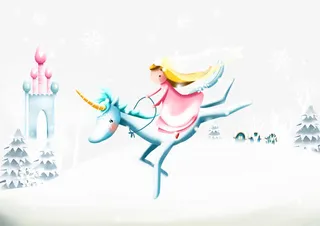 骑着独角马的公主免抠