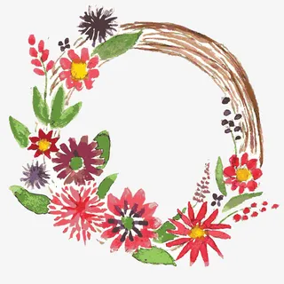 水彩花环PNG免抠 水彩花环PNG免抠