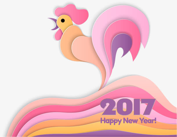 矢量创意卡通新年海报免抠