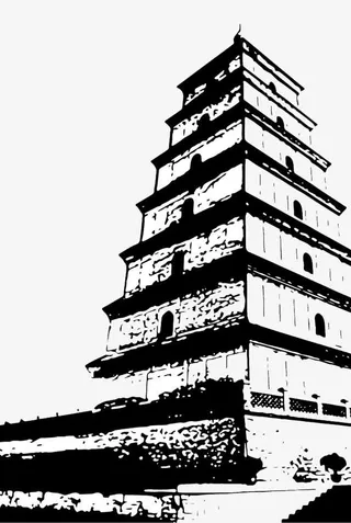 唯美大雁塔免抠