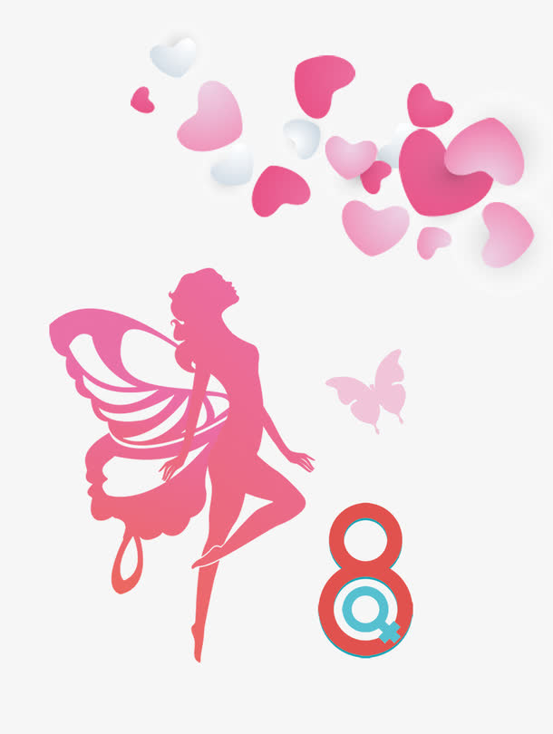 38妇女节天使梦幻背景