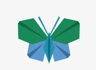 折纸蝴蝶动物免抠