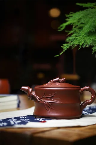 紫砂茶壶海报高清背景素材高清