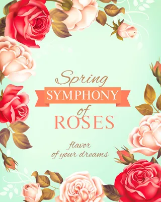 精美玫瑰花花朵背景矢量素材高清