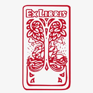 红色扑克牌木刻版画免抠