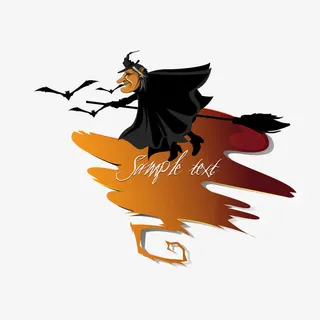 万圣节女巫飞行免抠