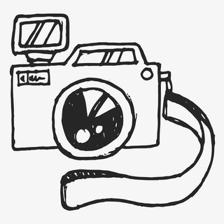单反相机手绘简图免抠