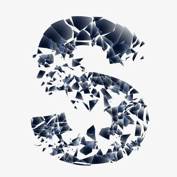 创新科技感碎片字母装饰矢量图免抠