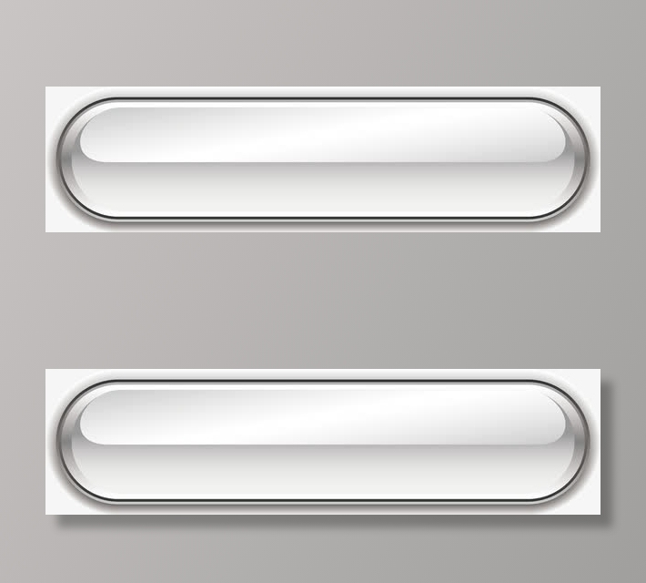 灰色水晶矢量按钮免抠