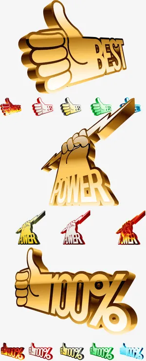 立体手主题矢量素材免抠