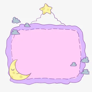 黑夜可爱边框插画免抠