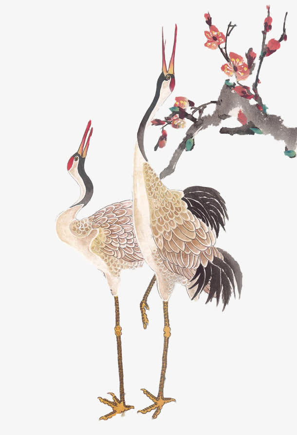 梅花丹顶鹤免抠