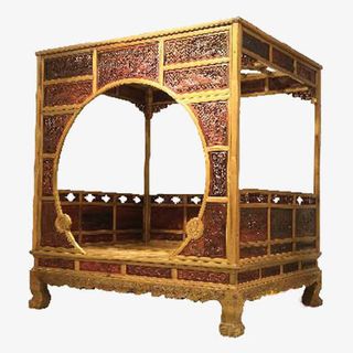 精致的月洞门架子床免抠