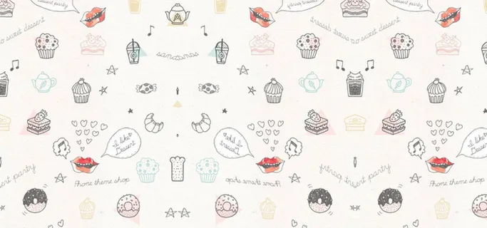卡通手绘蛋糕店卡通图标简约背景高清