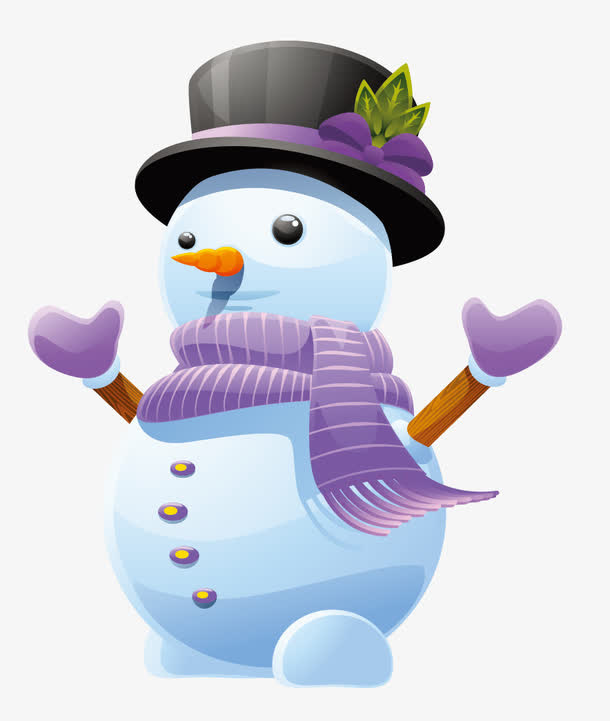 矢量卡通雪人免抠