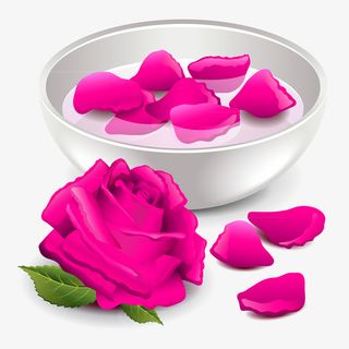 水盆里的玫瑰花瓣免抠