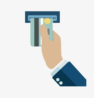 手拿银行卡插机器PNG下载免抠