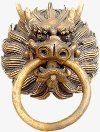 古代兽面门环免抠