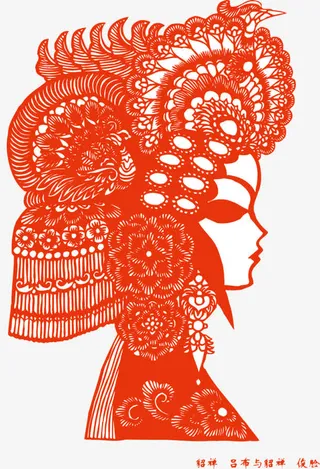 貂蝉剪纸免抠