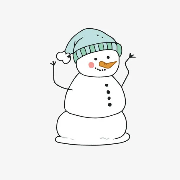 手绘卡通雪人装饰海报设计免抠