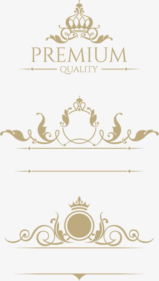 矢量欧式皇冠花纹设计素材免抠