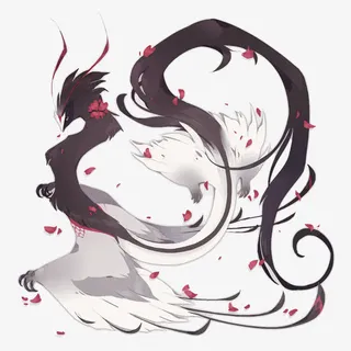 矢量花瓣和龙免抠